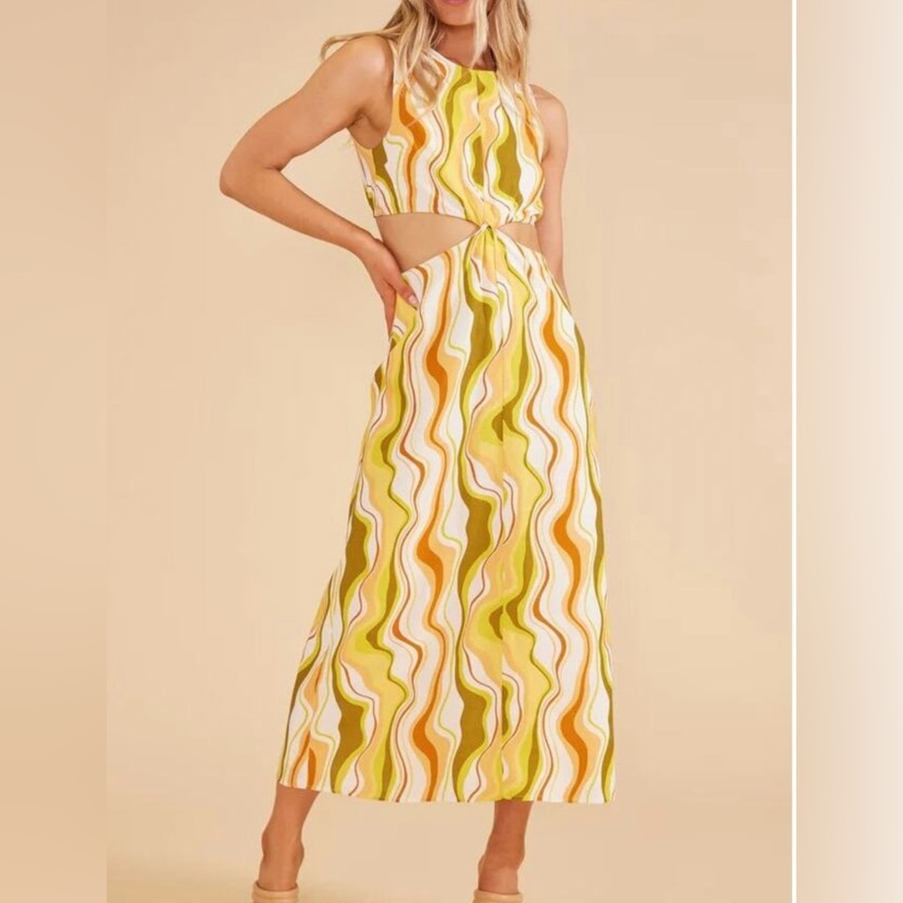 Minkpink Ziggy Cut Out Midi Dress in color Abstract